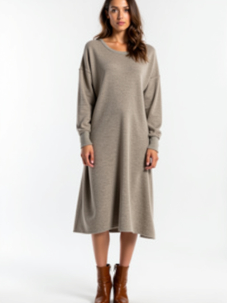 Robe pull longue col roulé plusieurs coloris